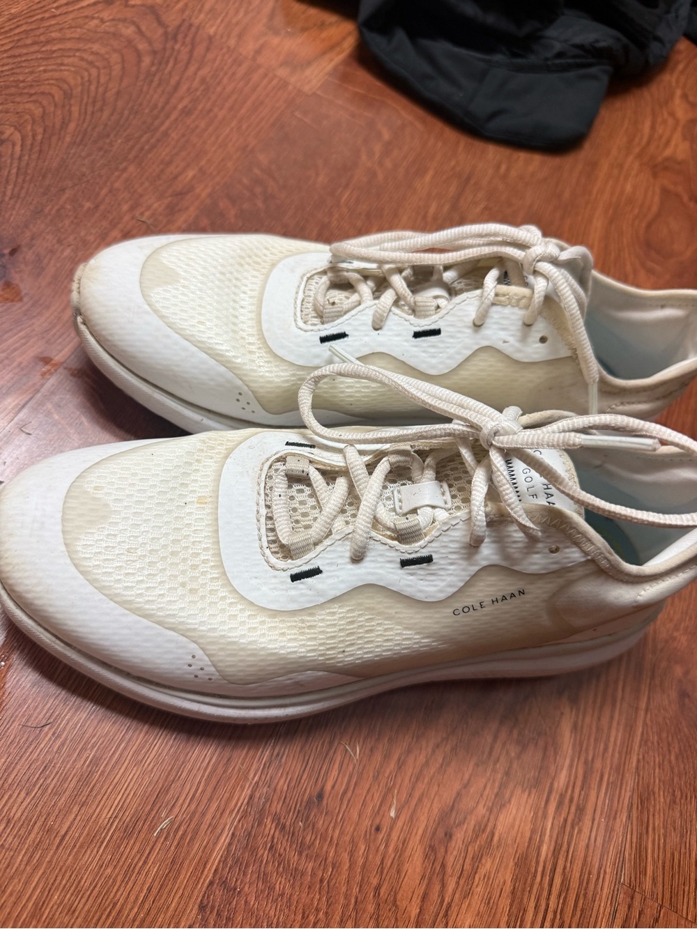 Cole Haan Cream Knit Lace-Up Athletic Sneakers